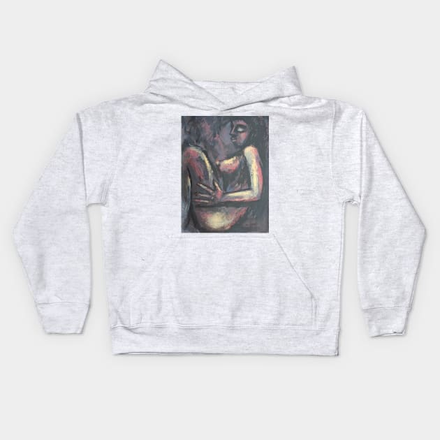 Resting 2 - Female Nude Kids Hoodie by CarmenT